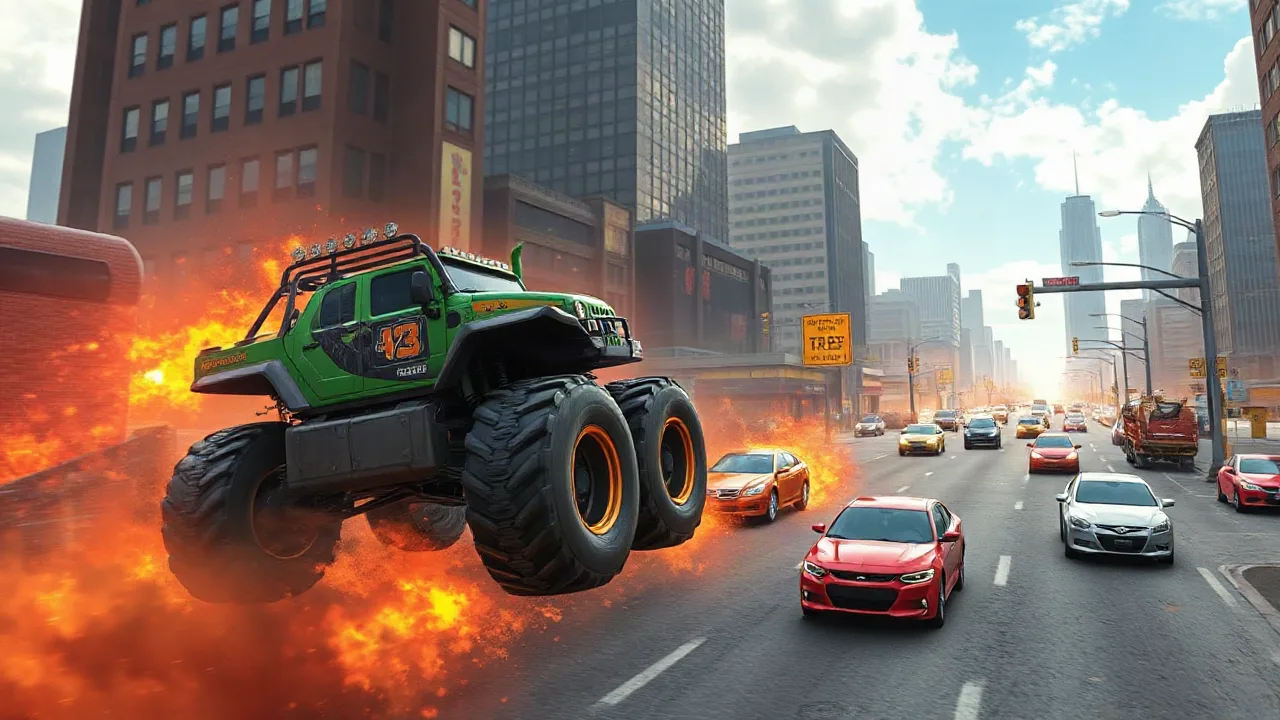 Unleash Chaos in the Traffic Monster Game image