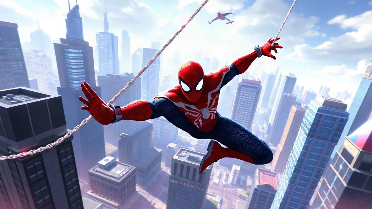 Swing Through the City in Spider Fighter Online image
