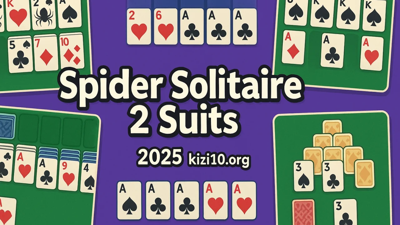 Spider solitaire 2 suits unblocked guide and free play tips image