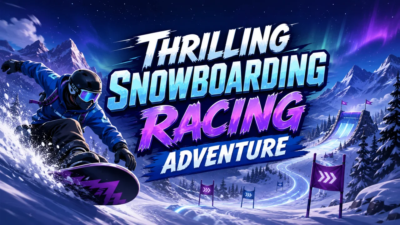 Thrilling snowboarding racing adventure image
