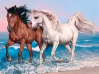Animals Jigsaw Puzzle Horses image