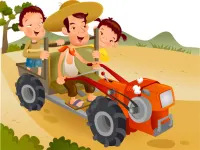 Cartoon Tractor Puzzle image