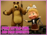Pink Little Girl and Bear Moments image