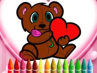 Animals Valentine Coloring image