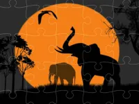 Elephant Silhouette Jigsaw image