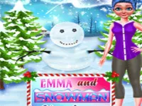 Emma And Snowman Christmas image